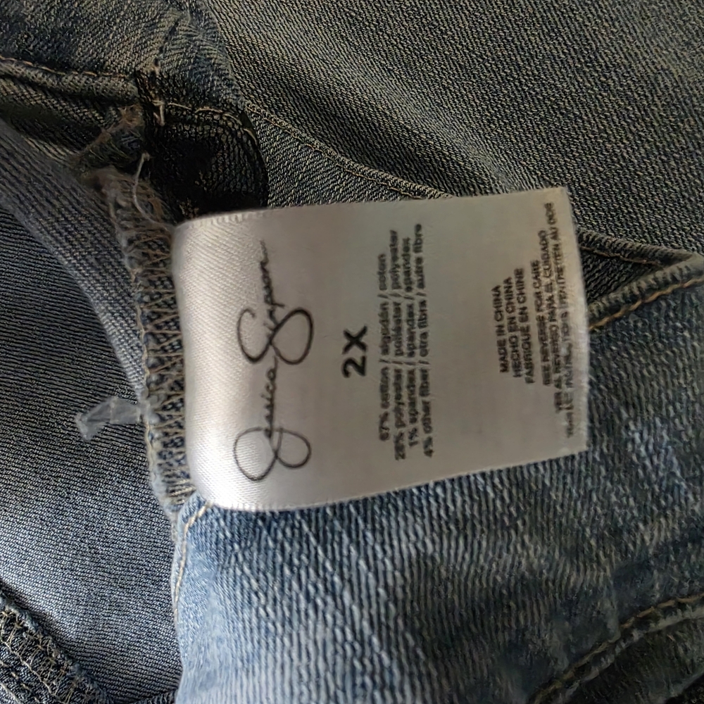 "Just A Phase" Custom Upcyled Moon Phase Jean Jacket Sz 2x - Picture 9 of 10
